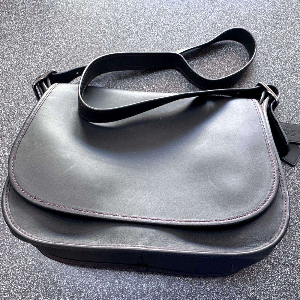 COACH Black leather Saddle Patricia Bag